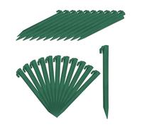 Relaxdays Piquet de Fixation, Lot de 32 Sardines Tente, Piquet ancrage Sol Jardin 31 cm Long, Plastique, Vert
