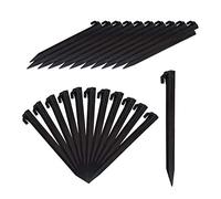 Relaxdays Piquet de Fixation, Lot de 32 Sardines Tente, Piquet ancrage Sol Jardin 31 cm Long, Plastique, Noir