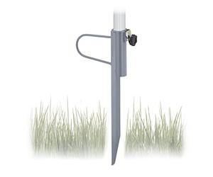 Relaxdays Piquet de Parasol, épaisseur du Tube Jusqu’à 32 mm, Douille de Sol, Jardin, Camping, Plage, Acier, Gris