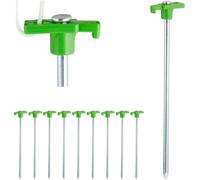 Relaxdays, Vert clair Sardines, set de 10, Ancrage pour les sols durs 25 cm, Piquet, Acier zingué, Stück