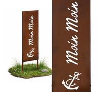 Relaxdays Piquet déco Jardin en Fer rouillé 'Moin Moin', résistant aux intempéries, 115 x 28 x 1,5 cm, Rustique