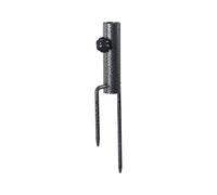 Relaxdays Piquet pour Parasol 25-32 mm, Plage, Jardin & Camping, pour Gazon et Sable, Acier, Gris