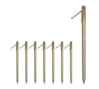 Relaxdays Piquets de Fixation au Sol XXL, Lot de 8, Acier galvanisé, Sardines Tente, bâche, tonnelle, Hauteur 51 cm, Jaune