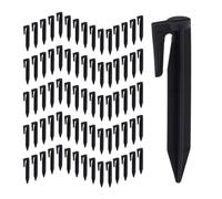 Relaxdays Piquets de Fixation pour Robot Tondeuse, Lot de 100, délimitations pour câble, Plastique, Crochets, Noir