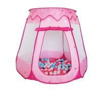 Relaxdays Piscine à balles Pop-up rectangulaire pour Enfants, 95 x 118 x 118 cm, Rose