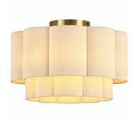 Relaxdays Plafonnier lin, abat-jour floral