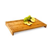 Relaxdays Planche à découper en bambou Protège-plaque 52x29 cm avec rigole