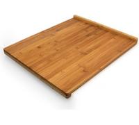 Relaxdays 10018882 Planche à Découper Tranchoir avec Rebords Bambou 38 x 45 x 2,5 cm