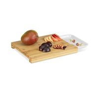 Planche à découper en bambou Plateau récupérateur Support de découpe en bois