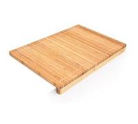 Relaxdays planche à découper en bambou tranchoir planchette ustensile de cuisine avec rigole pour le jus et rebord couteau plan de travail stable h x l x p: 5 x 56 x 38 cm, nature G