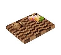 Relaxdays Planche à découper en Bois Massif, Acacia, ménage Vos Lames, avec récupérateur de jus, 40x30cm, Marron