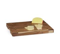 Relaxdays Planche à découper, Support Massif en Bois d’Acacia, pour découper & Servir, LxP: 40 x 30 cm, Plateau, Nature