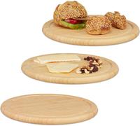 relaxdays Planche à déjeuner en bambou, lot de 3