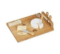 Relaxdays Planche à fromage bambou