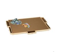Relaxdays Planche à puzzle, 6 tiroirs amovibles, jusqu’à 1500 pièces, surface élevée, support en bois, nature
