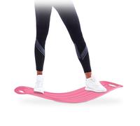Relaxdays Planche d’équilibre Twist Balance Board entraînement fitness muscles abdos jambes 150 kg, rose Adulte unisexe, 9 x 65 x 28 cm