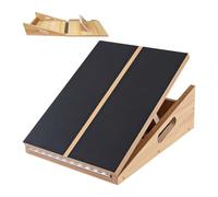 Relaxdays Planche inclinée antidérapante, Naturel | 5 positions 150 kg MDF pour étirement des mollets et tendon d'Achille