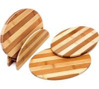 relaxdays Planches à déjeuner marron 25,0 x 18,0 cm 4 pcs.
