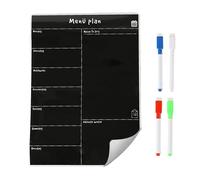 Relaxdays Planificateur de repas, H x L 42 x 30 cm, magnétique, effaçable, 4 marqueurs, tableau pour frigo, noir