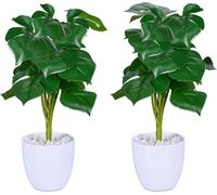 relaxdays Plante artificielle Monstera Set de 2 pièces