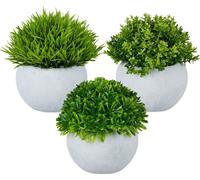relaxdays Plantes artificielles en pot, lot de 3