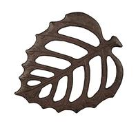 Relaxdays Plaque décorative pour Le Jardin, en Forme de Feuille, pour pelouse et Parterre, 26 x 32 cm, Marron