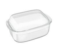 Relaxdays Plat à Four, avec Couvercle, en Verre, 4,5 litres, pour Faire des lasagnes ou du Tiramisu, Transparent
