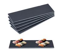 Relaxdays Plat de service, lot 6, anthracite | pour servir votre fromage et desserts, à personnaliser, 30x10 cm