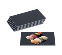 Relaxdays Plat de service, lot 6, pour servir votre fromage et desserts, à personnaliser, 30x20 cm, anthracite