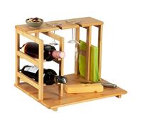 Relaxdays Plateau à fromages en Bambou, HxLxP: 26,5 x 40,5 x 33 cm, Planche & Accessoires vin, Porte-Serviettes, Nature