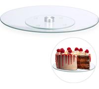 relaxdays Plateau à tarte rotatif en verre