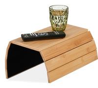 Relaxdays Support pour accoudoir, Bambou, Tablette pour canapé ou Fauteuil, LxP: 43,5 x 33 cm, Repose-Boissons, Nature
