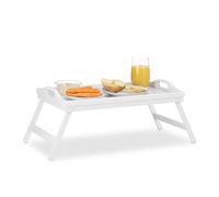 relaxdays Plateau de lit blanc 61,5 x 30,0 cm