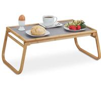 relaxdays Plateau de lit pliable en bambou