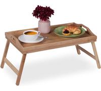 relaxdays Plateau de lit pliable en bambou