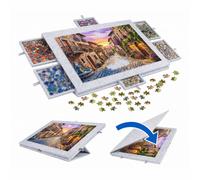 Relaxdays Plateau de puzzle en feutre, 6 tiroirs