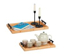 Relaxdays Plateau de service en lot de 2