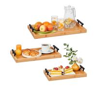 Relaxdays Plateau de service en lot de 3