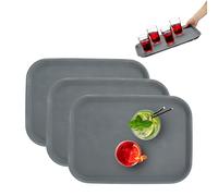 relaxdays Plateau de service, set de 3, gris