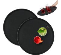 relaxdays Plateau de service rond Gastro, set de 2 pièces