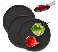 relaxdays Plateau de service rond Gastro, set de 3 pièces