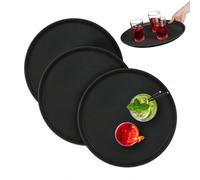 relaxdays Plateau de service rond, lot de 3, 40 cm