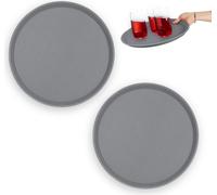 relaxdays Plateau de service rond, set de 2 pièces 35 cm