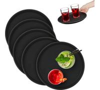 relaxdays Plateau de service rond, set de 5 pièces 28 cm