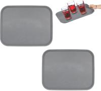 relaxdays Plateau de service, set de 2, gris