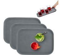 relaxdays Plateau de service, set de 3, gris