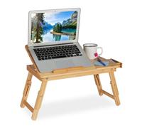 Relaxdays Plateau pour laptop pliante en bambou