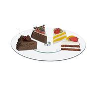 Relaxdays Plateau tournant, 360°, diamètre de 30 cm, pour Servir et décorer, Support Rond, Verre, Transparent