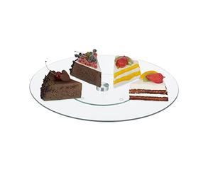 Relaxdays Plateau tournant, 360°, diamètre de 30 cm, Transparent | pour servir et décorer, support rond, verre