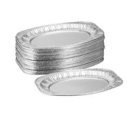 Relaxdays Plateaux de Service Aluminium, Lot de 40, LxP: 35x24 cm, Supports ovales, pour Cuisson indirecte, argenté